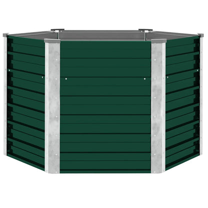 Canteiro elevado jardim aço galvanizado 129x129x77 cm verde