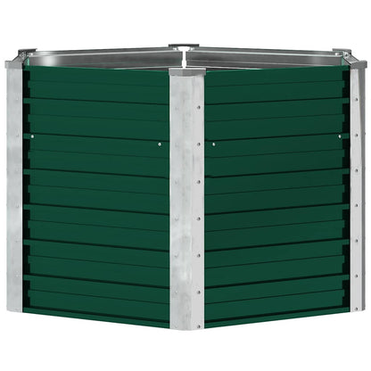 Canteiro elevado jardim aço galvanizado 129x129x77 cm verde