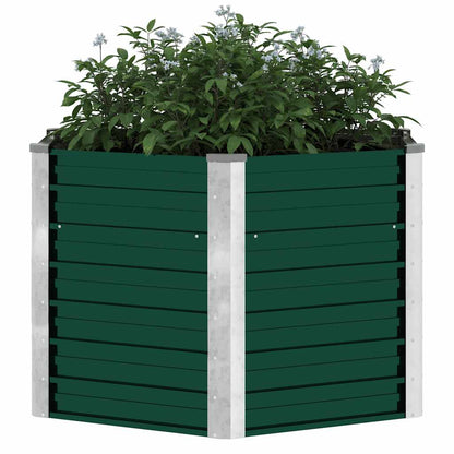Canteiro elevado jardim aço galvanizado 129x129x77 cm verde