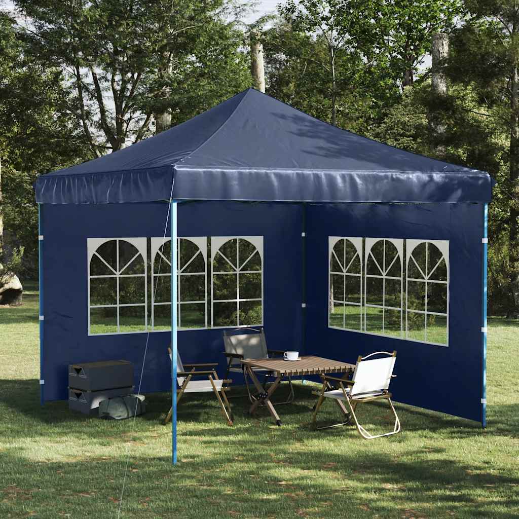 Parede lateral com janela p/ tenda de festas 2 pcs PE azul