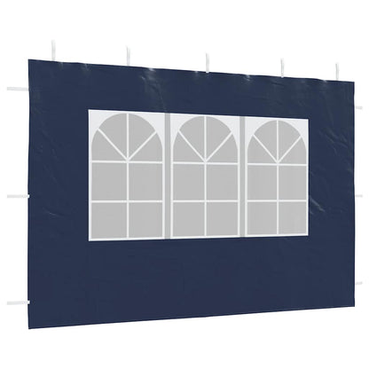 Parede lateral com janela p/ tenda de festas 2 pcs PE azul