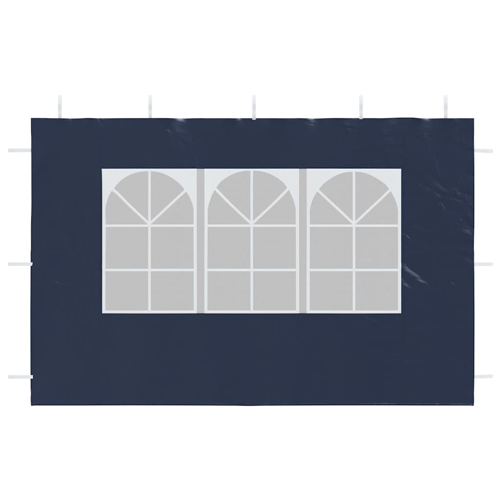 Parede lateral com janela p/ tenda de festas 2 pcs PE azul