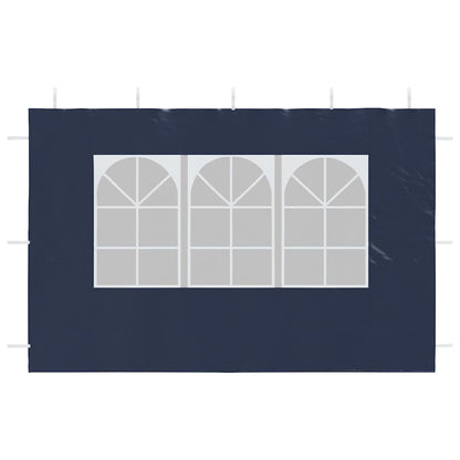 Parede lateral com janela p/ tenda de festas 2 pcs PE azul