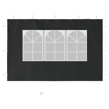 Parede lateral com janela p/ tenda de festas 2 pcs PE antracite