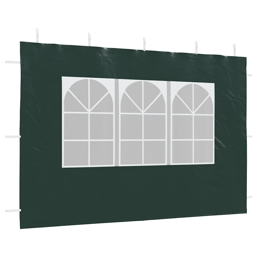 Parede lateral com janela p/ tenda de festas 2 pcs PE verde