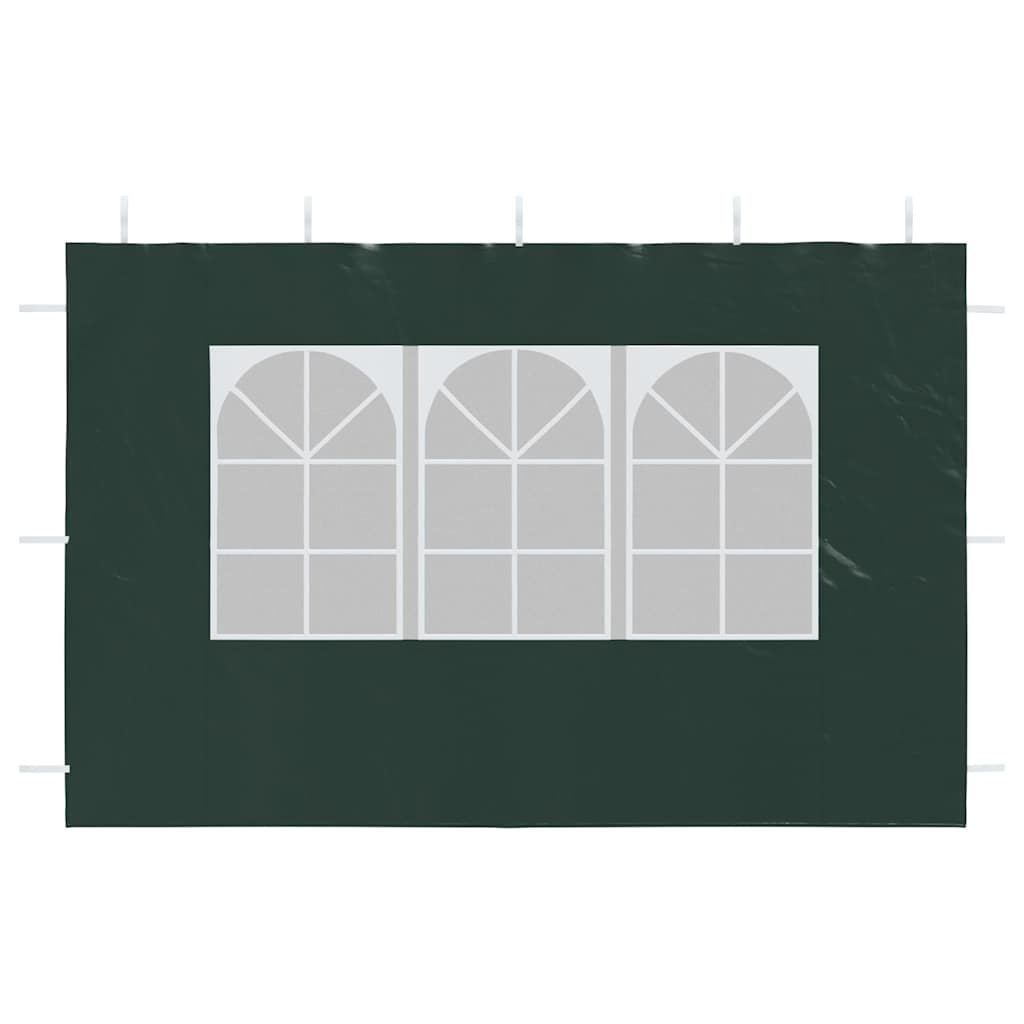 Parede lateral com janela p/ tenda de festas 2 pcs PE verde