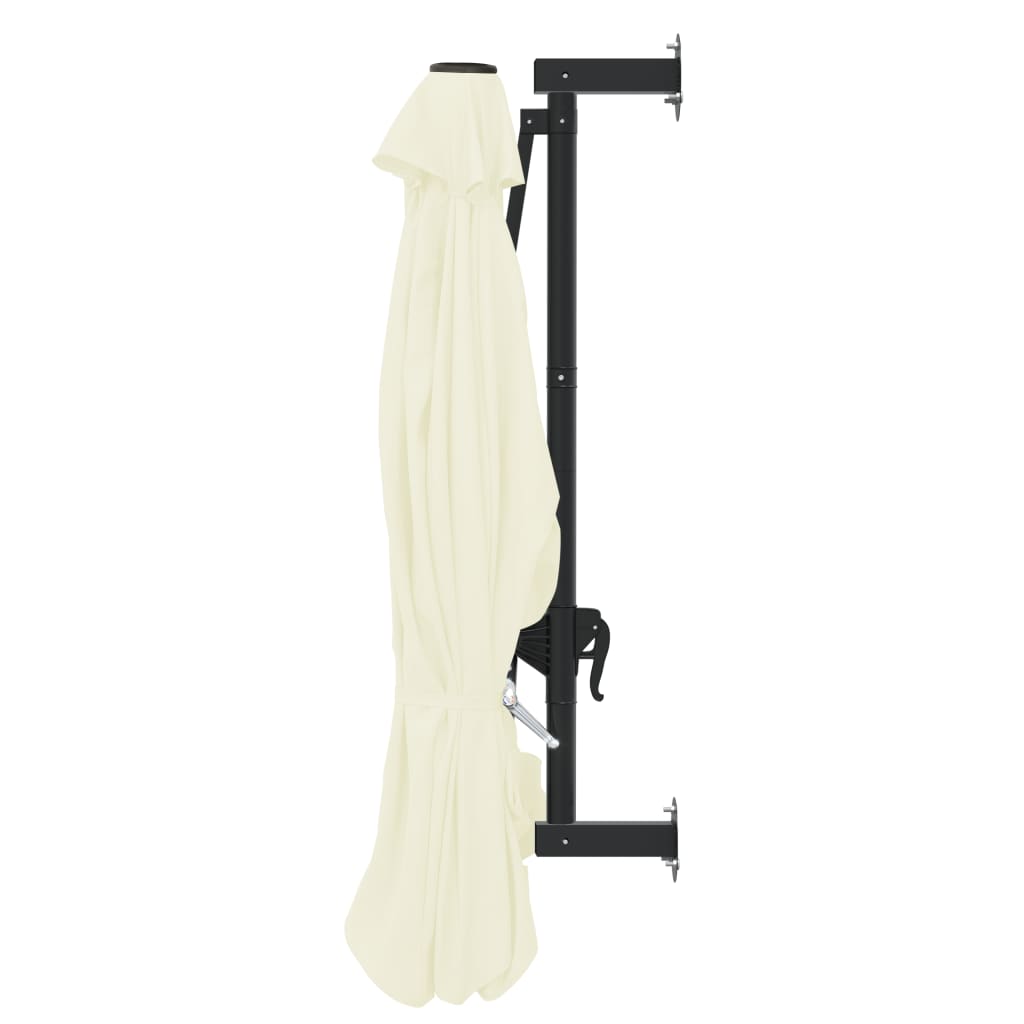 Guarda-sol de montar na parede com mastro metálico 300 cm areia