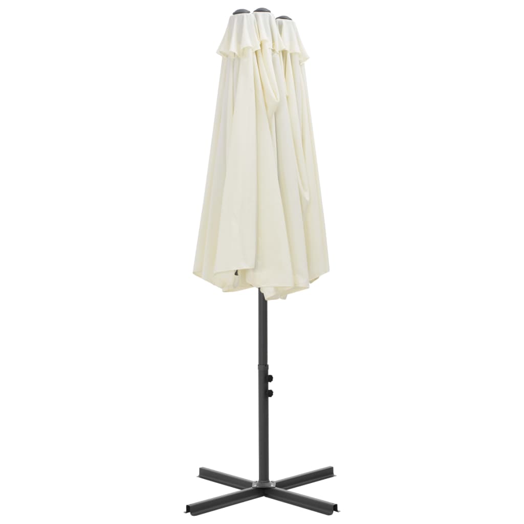 Guarda-sol de exterior c/ mastro alumínio 460x270 cm cor areia