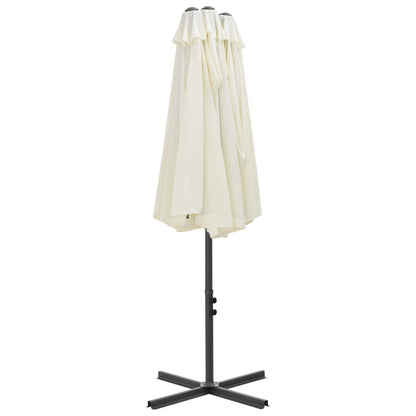 Guarda-sol de exterior c/ mastro alumínio 460x270 cm cor areia