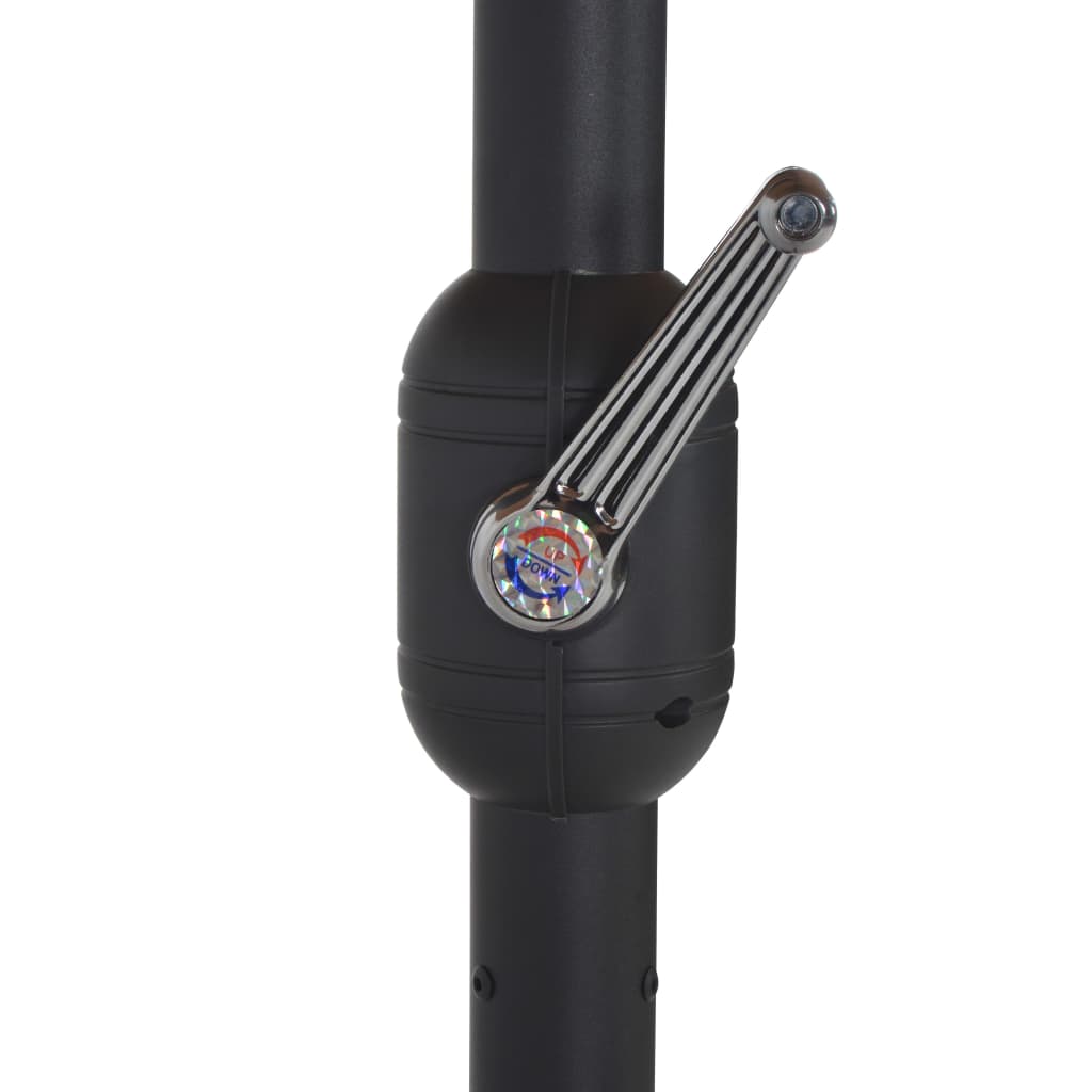 Guarda-sol de ext. poste alumínio 460x270 cm cinza-acastanhado