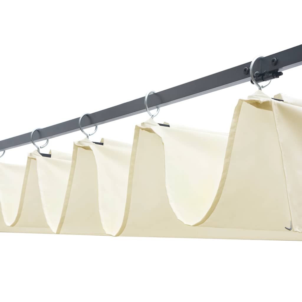 Gazebo com teto em vime PE 300x300x220 cm castanho e creme