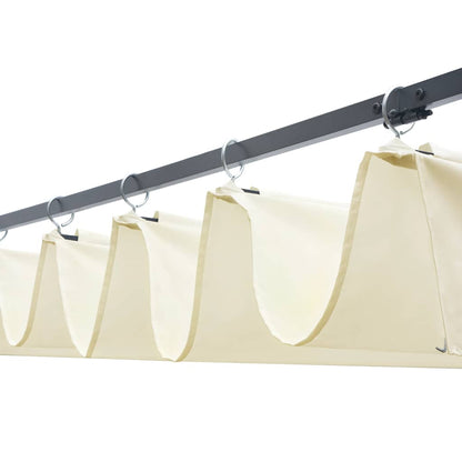 Gazebo com teto em vime PE 300x300x220 cm castanho e creme