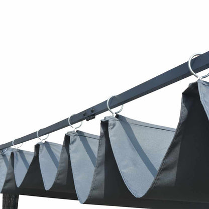 Gazebo ccom teto em vime PE 300x300x220 cm cinzento e antracite