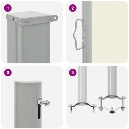 Toldo lateral retrátil para pátio 100x300 cm creme