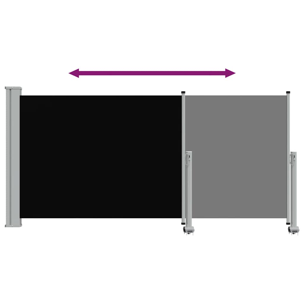 Toldo lateral retrátil para pátio 120x300 cm preto