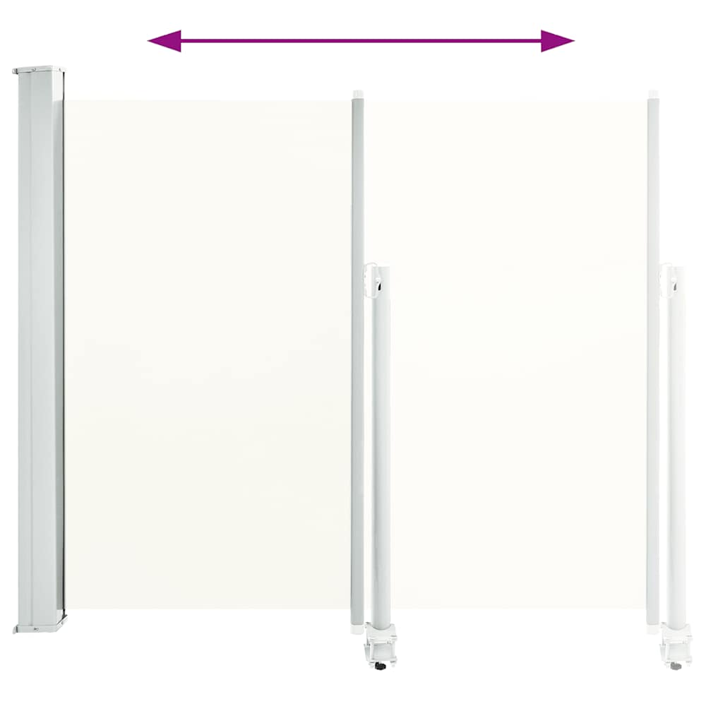 Toldo lateral retrátil para pátio 120x300 cm creme