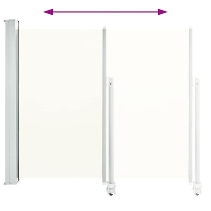 Toldo lateral retrátil para pátio 120x300 cm creme