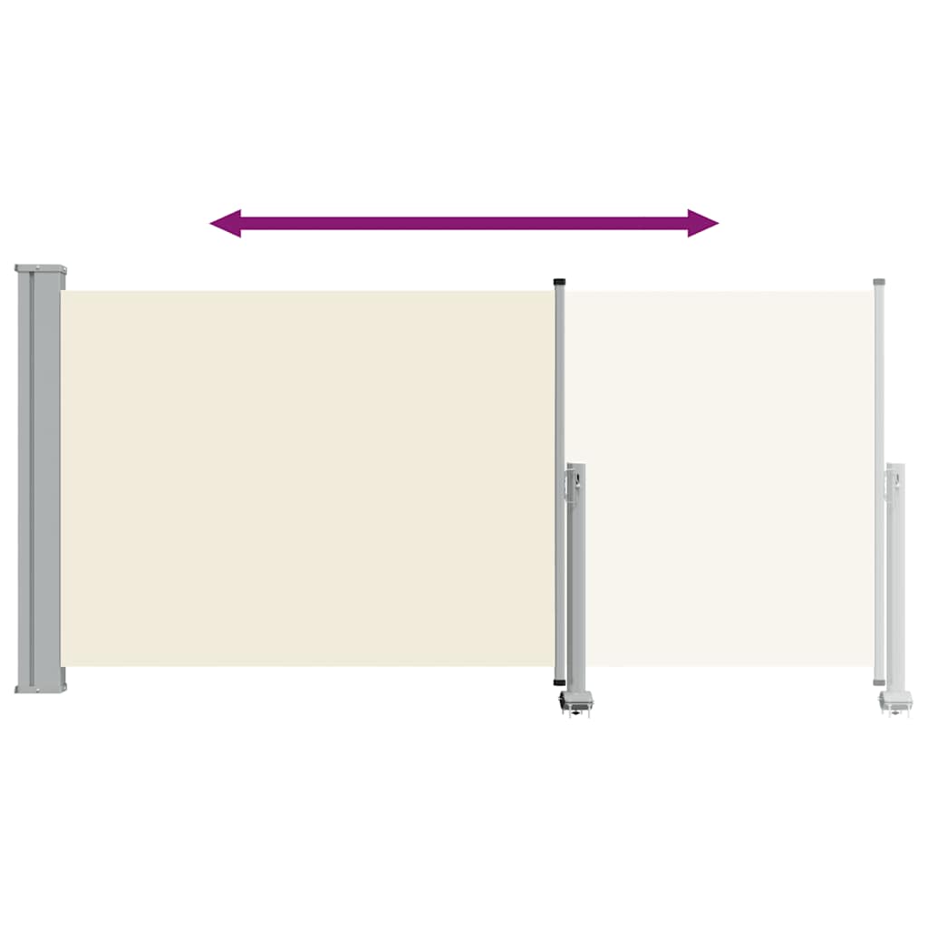 Toldo lateral retrátil para pátio 120x300 cm creme