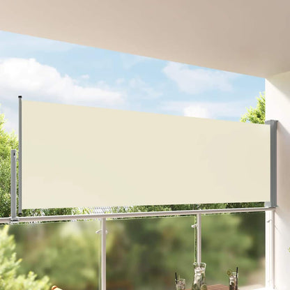Toldo lateral retrátil para pátio 120x300 cm creme