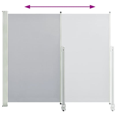 Toldo lateral retrátil para pátio 160x300 cm cinzento