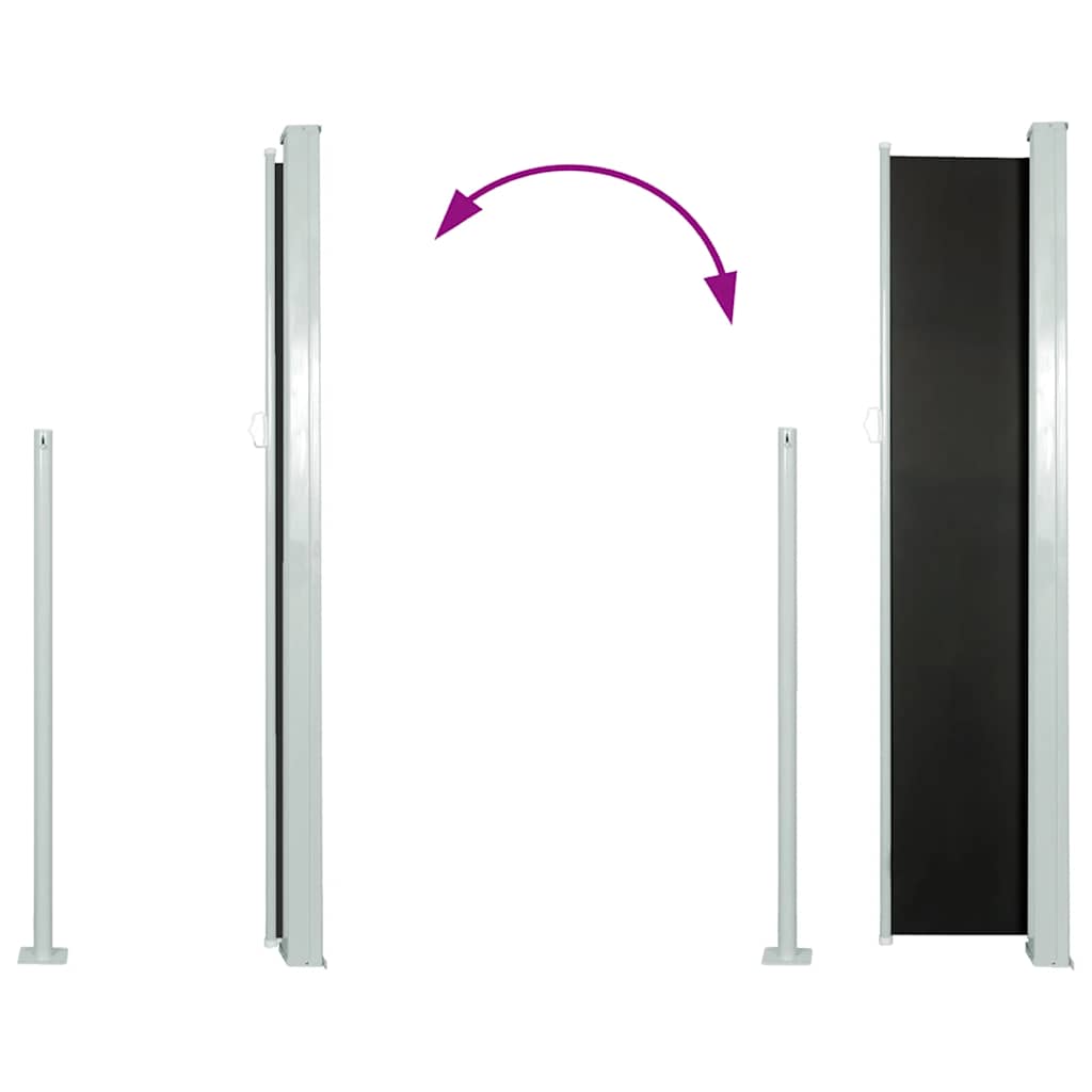 Toldo lateral retrátil 140x300 cm preto