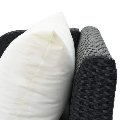 Espreguiçadeira com almofadão vime PE preto
