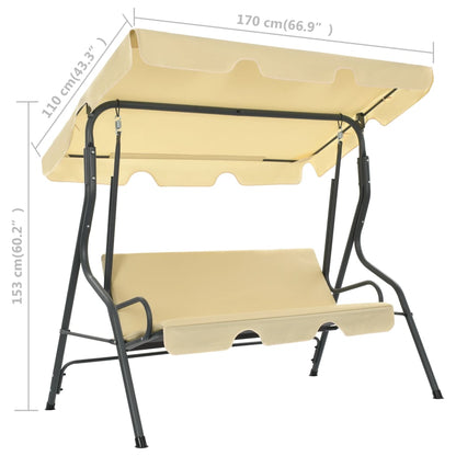 Baloiço de jardim 170x110x153 cm branco nata