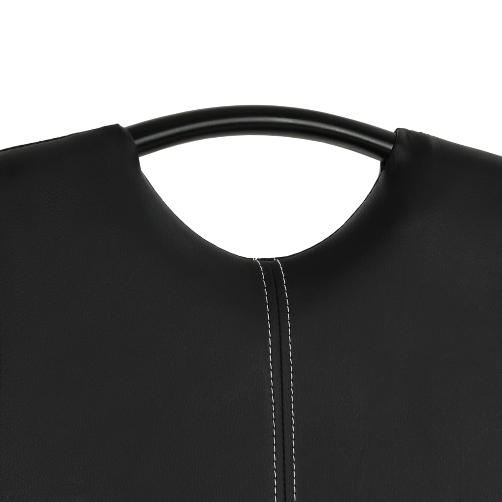 Cadeiras de jantar cantilever 6 pcs couro artificial preto