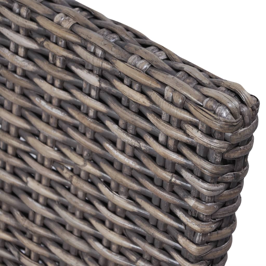 Cadeiras de jantar 4 pcs vime Kubu e madeira mangueira castanho