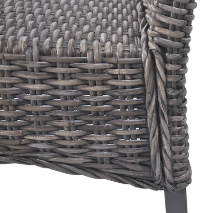 Cadeiras de jantar 6 pcs vime Kubu e madeira mangueira castanho