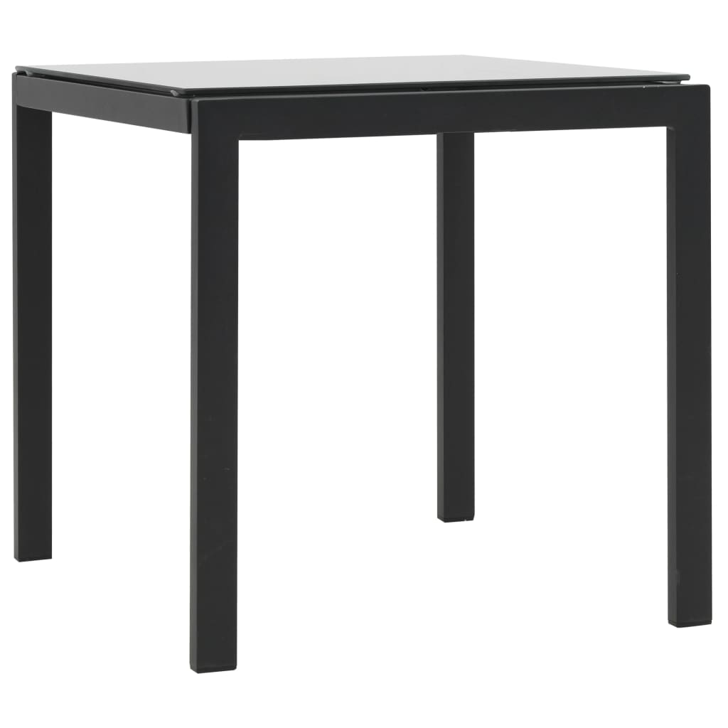 Espreguiçadeiras com mesa 2 pcs vime PE e textilene preto
