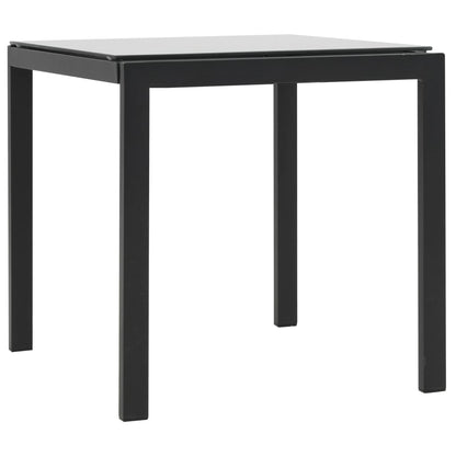 Espreguiçadeiras com mesa 2 pcs vime PE e textilene preto