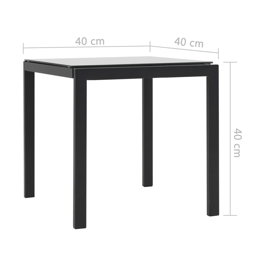 Espreguiçadeiras com mesa 2 pcs vime PE e textilene preto