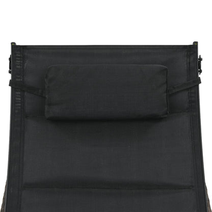 Espreguiçadeira em vime PE e textilene castanho