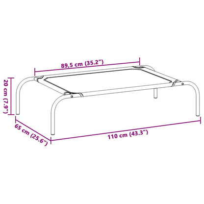 Cama para cães elevada preto L textilene