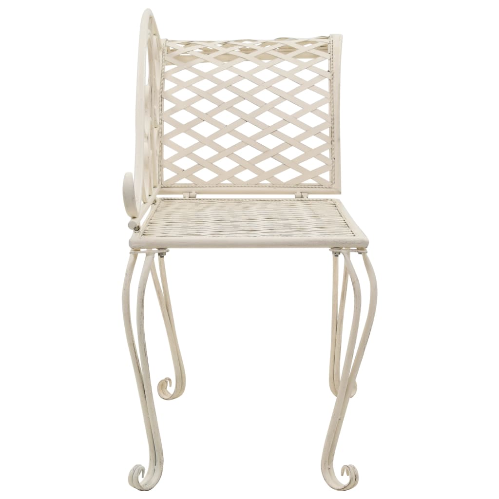 Chaise lounge para jardim 128 cm metal antigo branco