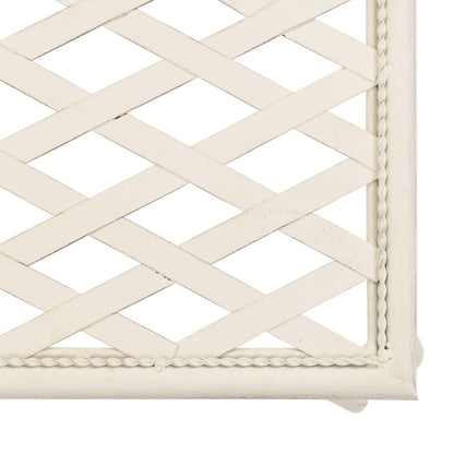 Chaise lounge para jardim 128 cm metal antigo branco