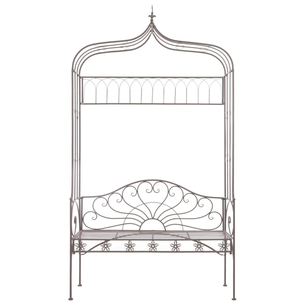 Banco de jardim 122 cm ferro antigo castanho