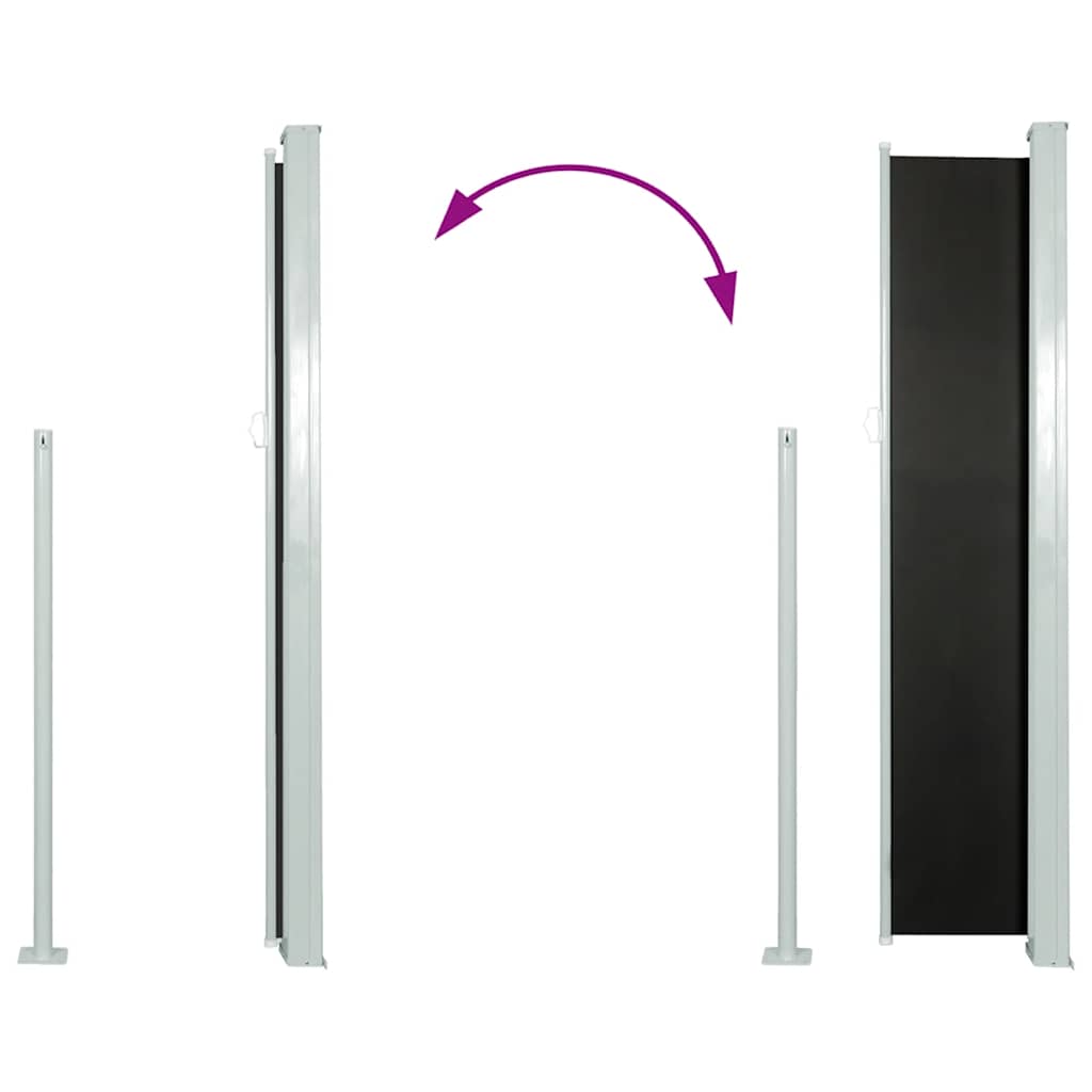 Toldo lateral retrátil 160 x 500 cm preto