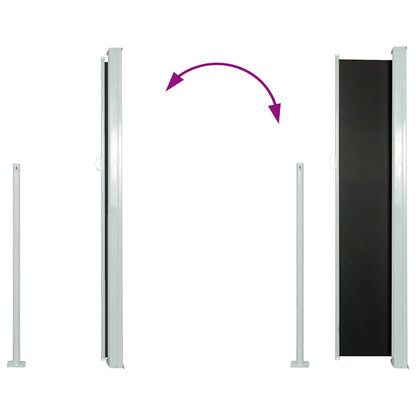 Toldo lateral retrátil 160 x 500 cm preto