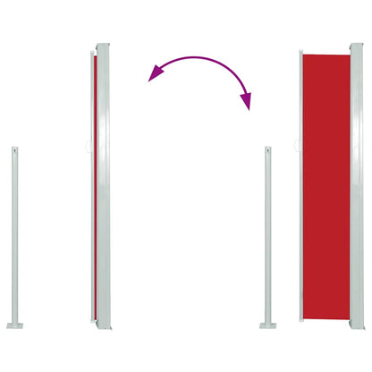 Toldo lateral retrátil 160 x 500 cm vermelho