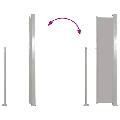 Toldo lateral retrátil 160 x 500 cm cinzento