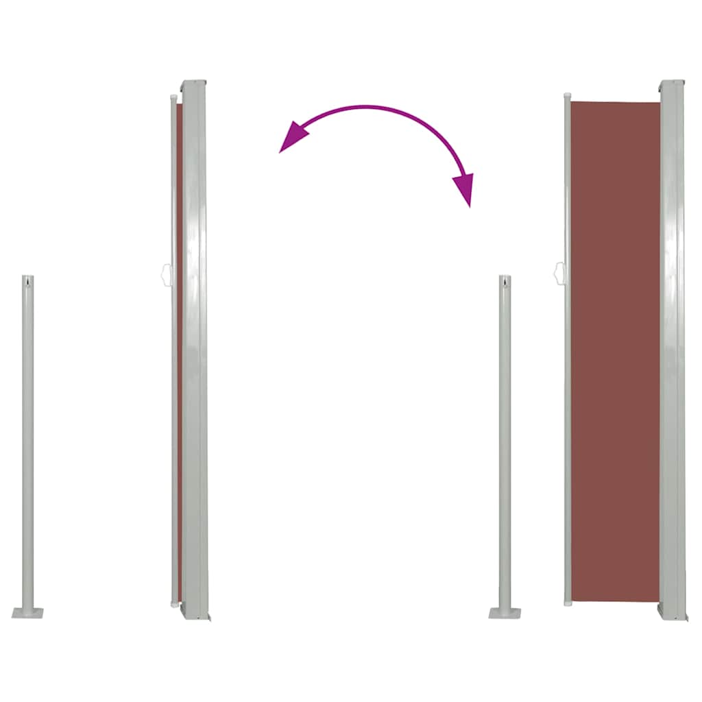 Toldo lateral retrátil 160 x 500 cm castanho