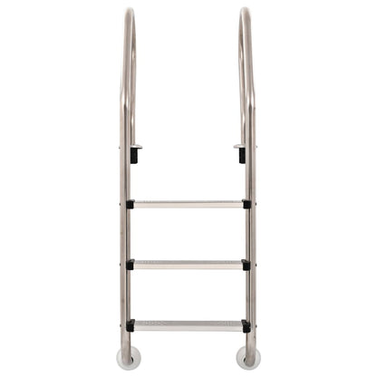Escada para piscina 3 degraus aço inoxidável 304 120 cm