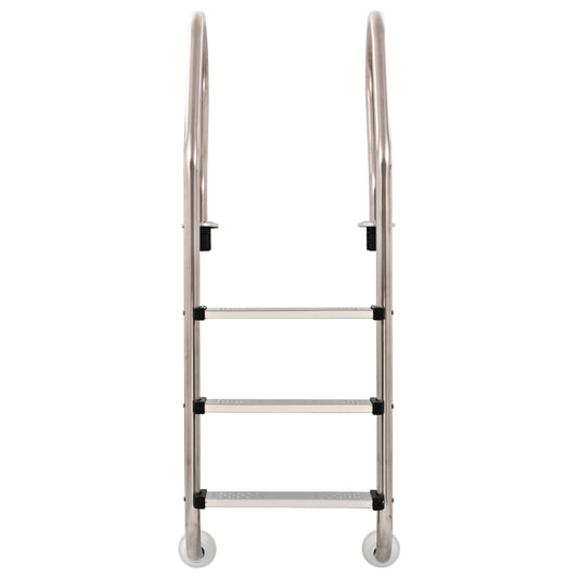 Escada para piscina 3 degraus aço inoxidável 304 120 cm