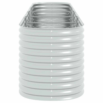 Canteiro elevado de jardim aço galvanizado 400x80x81cm prateado