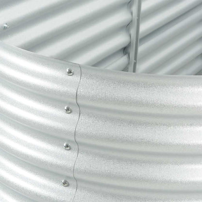 Canteiro elevado de jardim aço galvanizado 400x80x81cm prateado