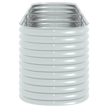 Canteiro elevado de jardim aço galvanizado 320x80x81cm prateado