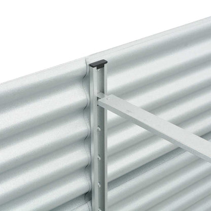 Canteiro elevado de jardim aço galvanizado 320x80x81cm prateado