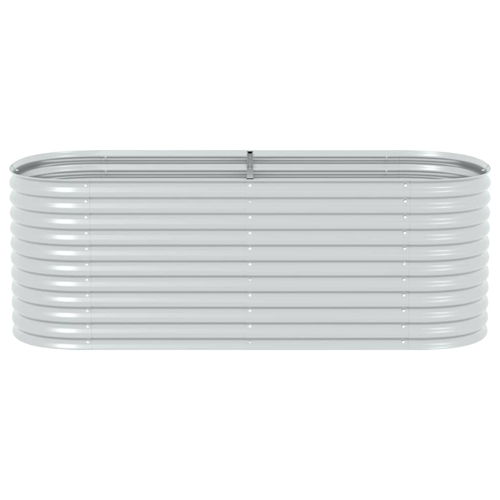 Canteiro elevado de jardim aço galvanizado 240x80x81cm prateado